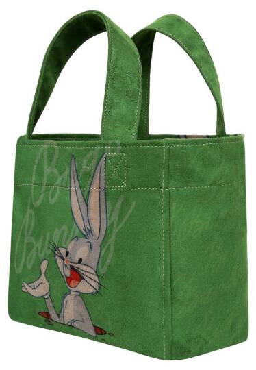 Kadın Vegan Yeşil Medium Tote Bag - Warner Bros Bugs Bunny Bunny Talk Tasarım - 4