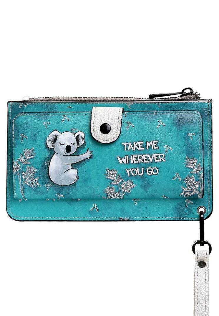 Kadın Yeşil Cüzdan - Koala Hug Tasarım - 1