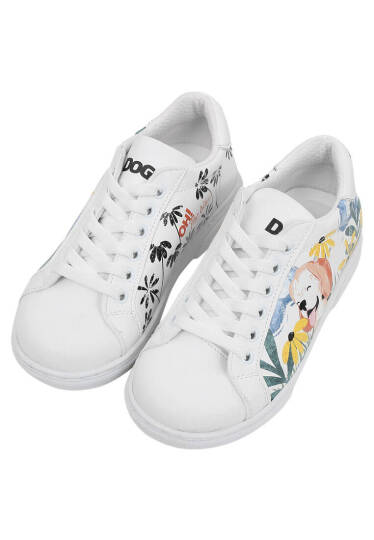 Kids Vegan Leather White Casual Sneakers - Oh The Bliss - 2
