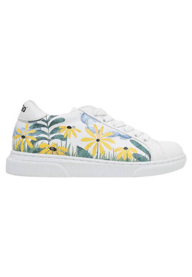 Kids Vegan Leather White Casual Sneakers - Oh The Bliss - 5