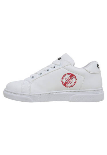 Unisex Kids Vegan Leather White Sneakers - Mission Cheese Possible - 5
