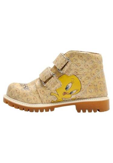 Kids Vegan Leather Yellow Daily Boots - Warner Bros Tweety Moods - 2
