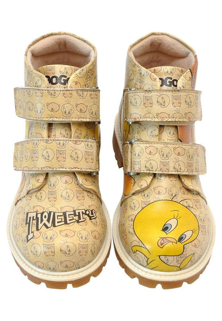 Kids Vegan Leather Yellow Daily Boots - Warner Bros Tweety Moods - 3