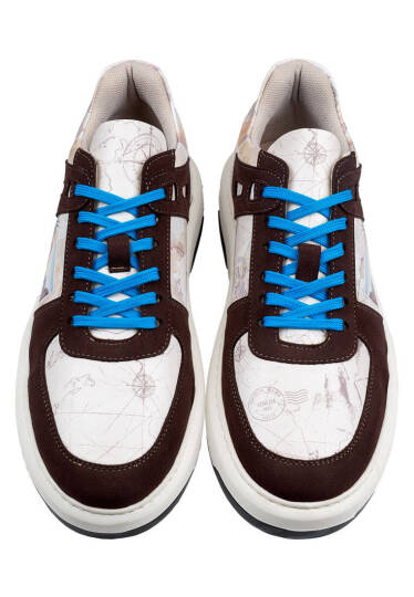 Men Vegan Leather Cream Sneakers - Ink and Pictures - 3