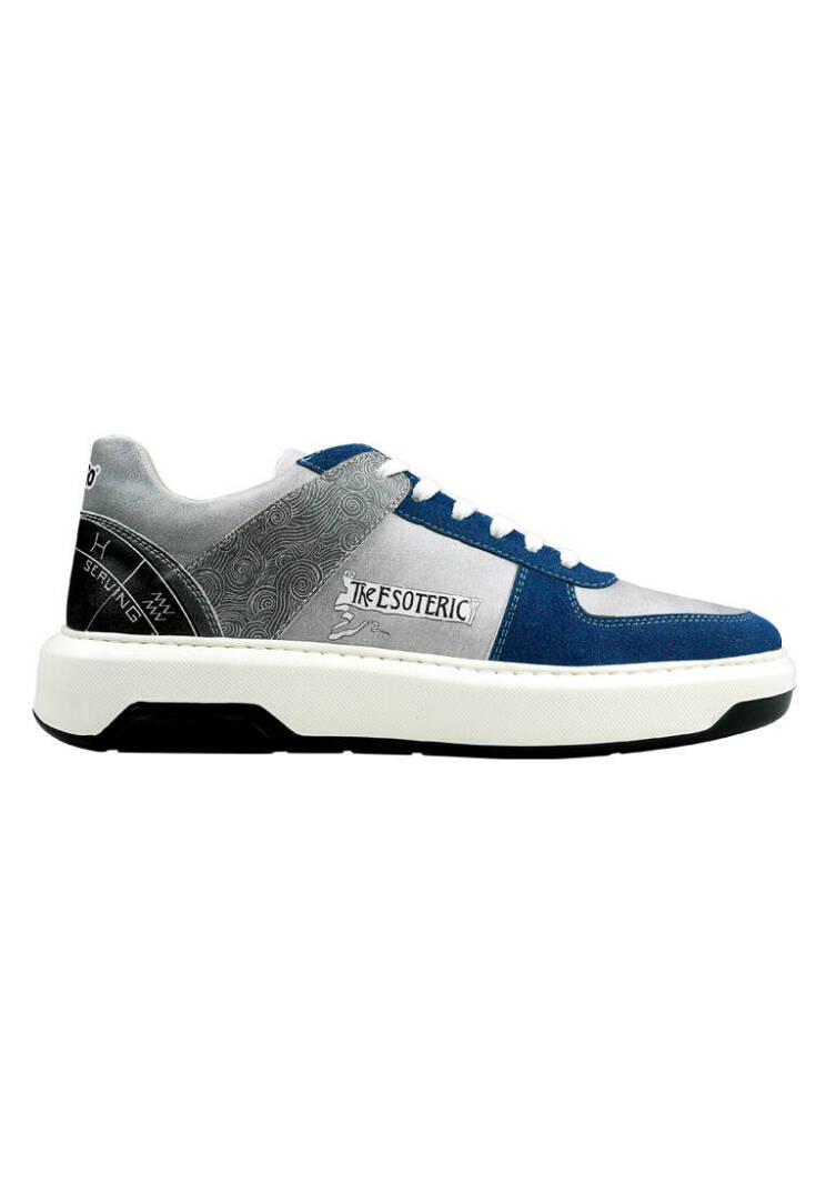 Men Vegan Leather Grey Sneakers - Esoteric - 7