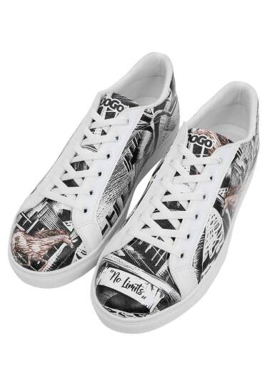 Men Vegan Leather White Casual Sneakers - No Limits - 2