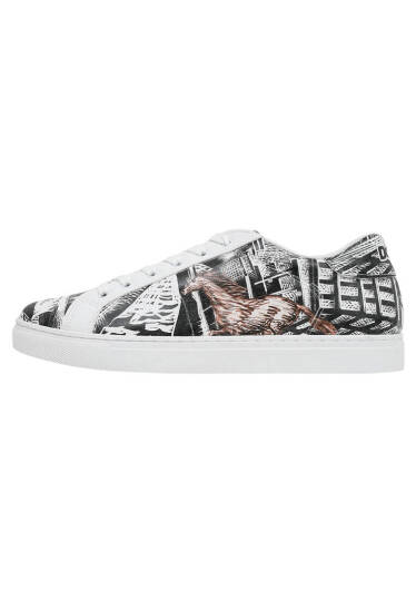 Men Vegan Leather White Casual Sneakers - No Limits - 3