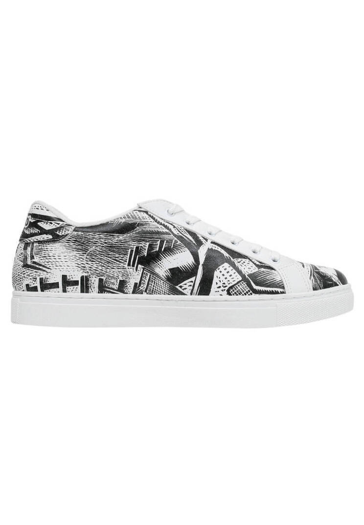 Men Vegan Leather White Casual Sneakers - No Limits - 6