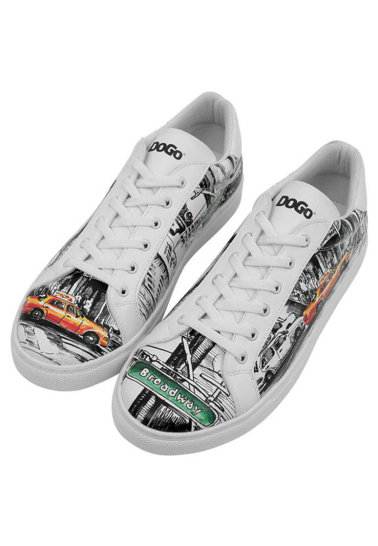 Men Vegan Leather White Sneakers - Broadway - 1