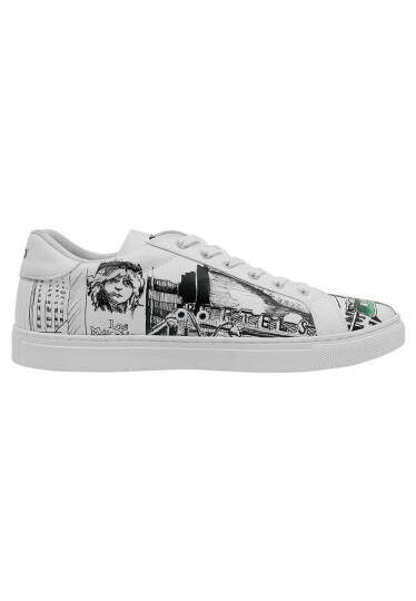 Men Vegan Leather White Sneakers - Broadway - 6