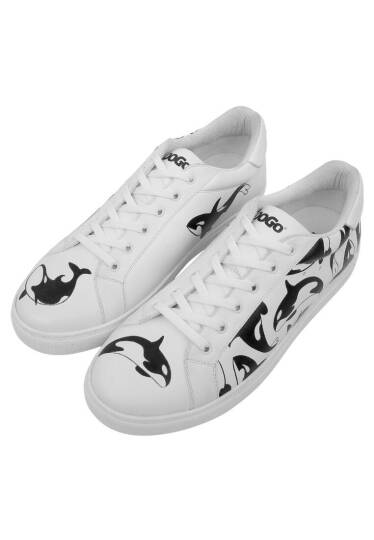Men Vegan Leather White Sneakers - Flowing Orca