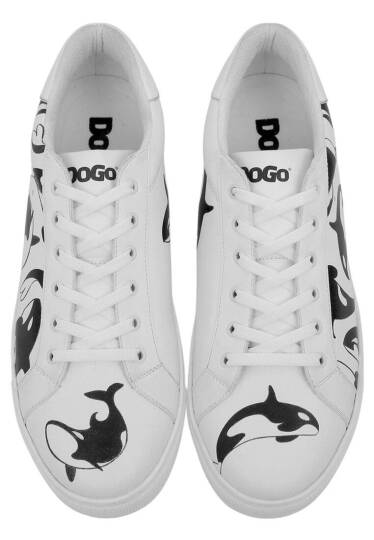 Men Vegan Leather White Sneakers - Flowing Orca - 2