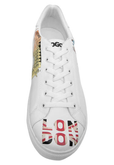 Men Vegan Leather White Sneakers - Its the Time for London - 7