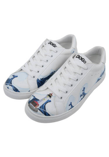 Men Vegan Leather White Sneakers - Lighthouse - 2