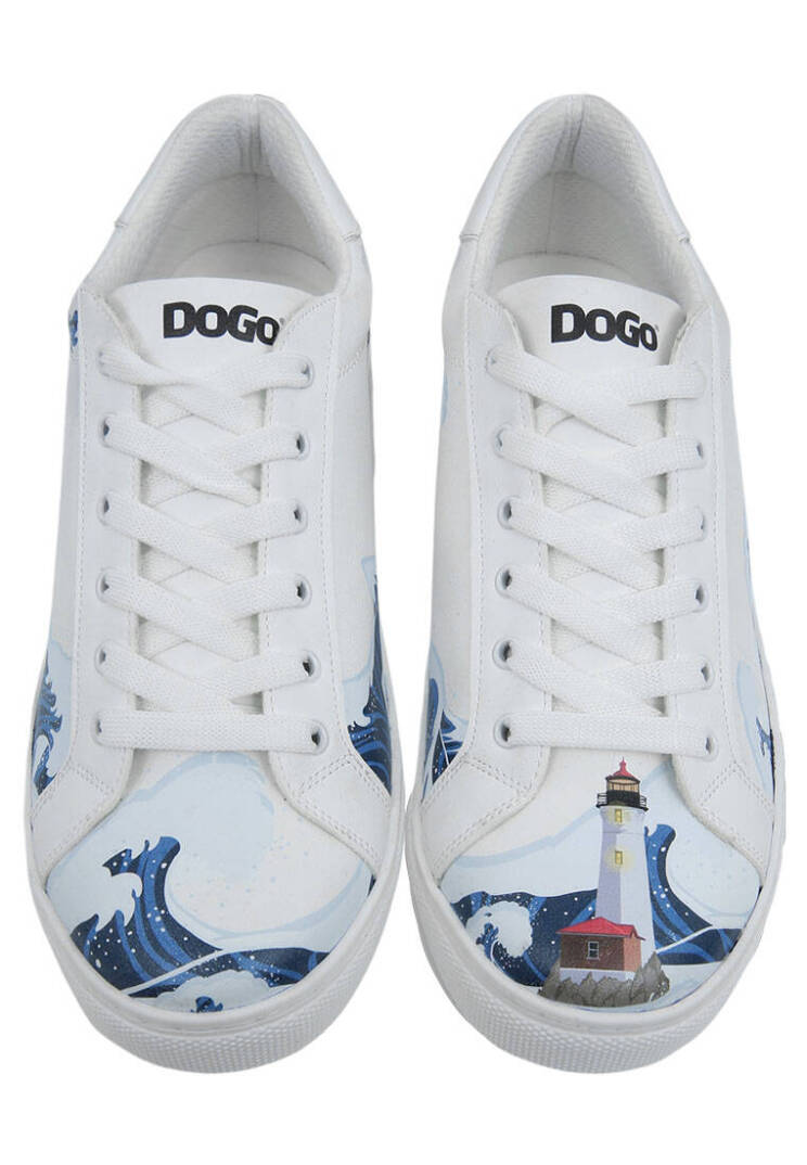 Men Vegan Leather White Sneakers - Lighthouse - 3