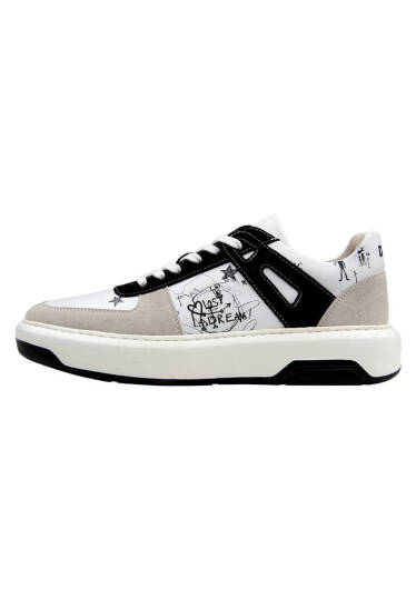Men Vegan Leather White Sneakers - Lost Dream