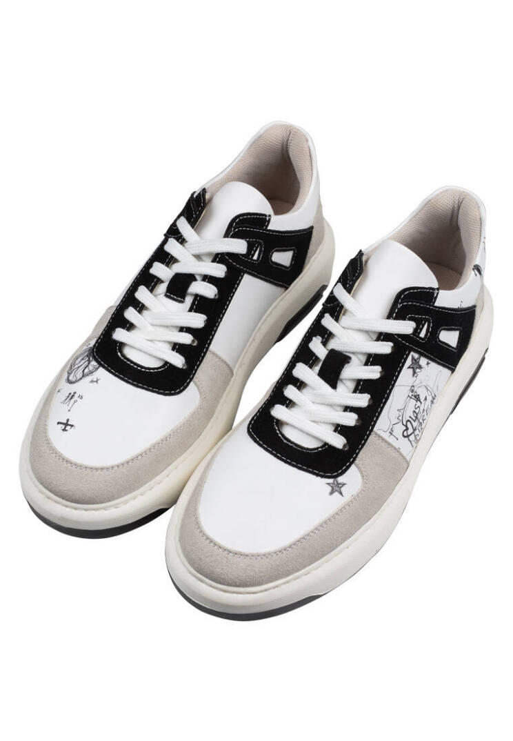 Men Vegan Leather White Sneakers - Lost Dream - 2