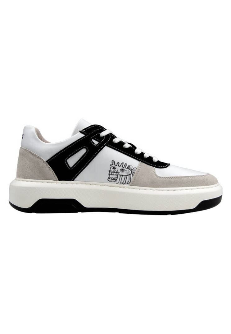 Men Vegan Leather White Sneakers - Lost Dream - 4