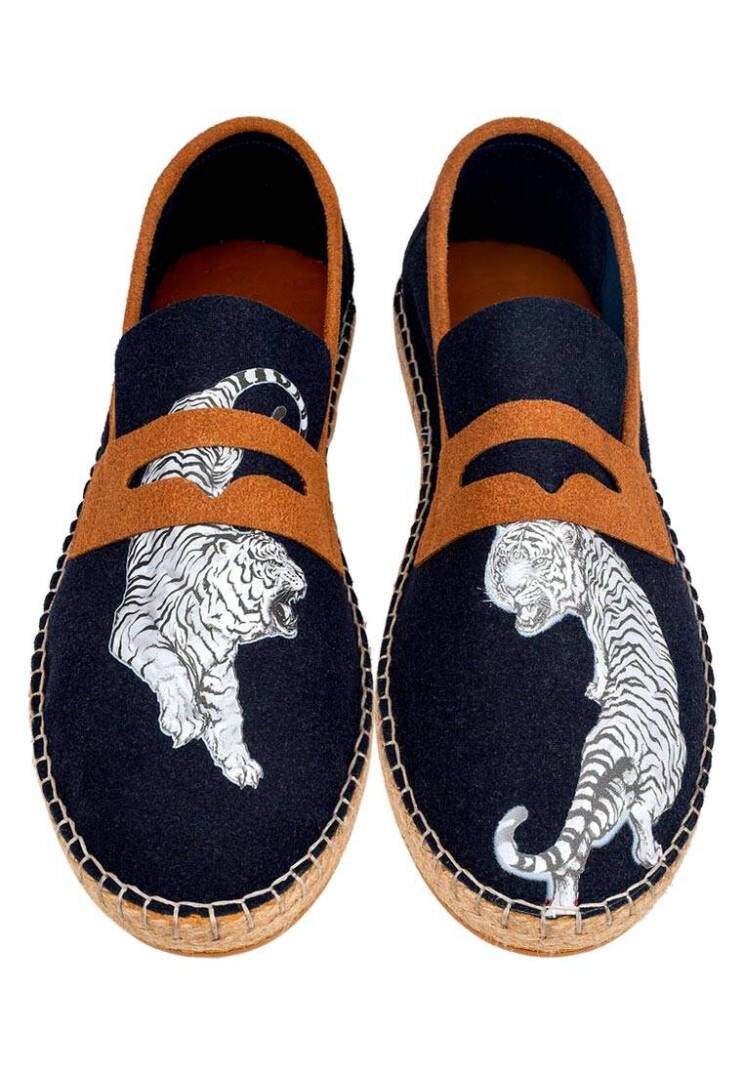 Men Vegan Navy Espadrilles - Uptown Tigers Navy - 2