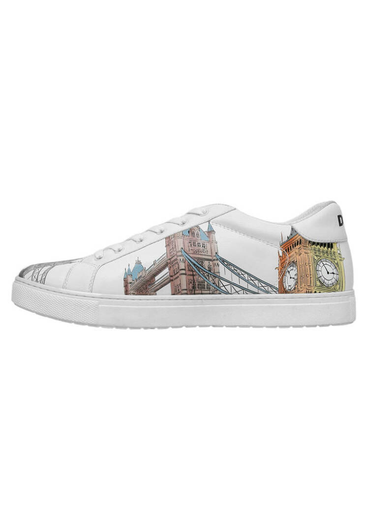 Мужские Белые Кроссовки из Веганской Кожи - Its the Time for London - 5