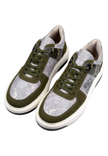 Мужские Серые Кроссовки из Веганской Кожи - Ordinary Camo - 2