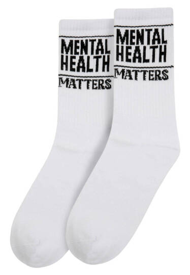 Носки Унисекс из Веганских Материалов Белые - Mental Health Matters