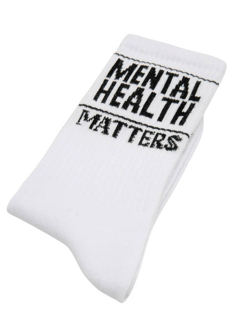 Носки Унисекс из Веганских Материалов Белые - Mental Health Matters - 4