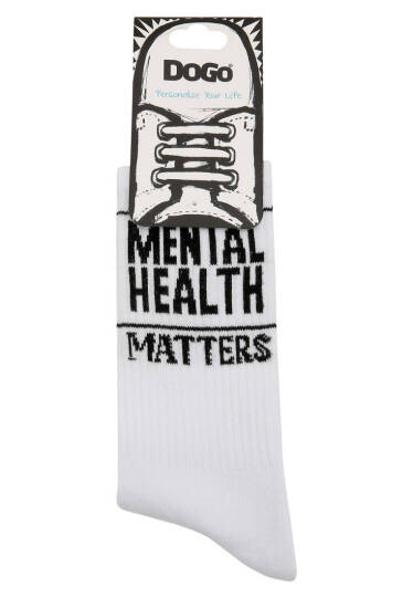 Носки Унисекс из Веганских Материалов Белые - Mental Health Matters - 5