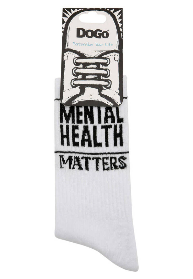 Носки Унисекс из Веганских Материалов Белые - Mental Health Matters - 5