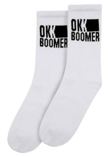 Носки Унисекс из Веганских Материалов Белые - Ok Boomer