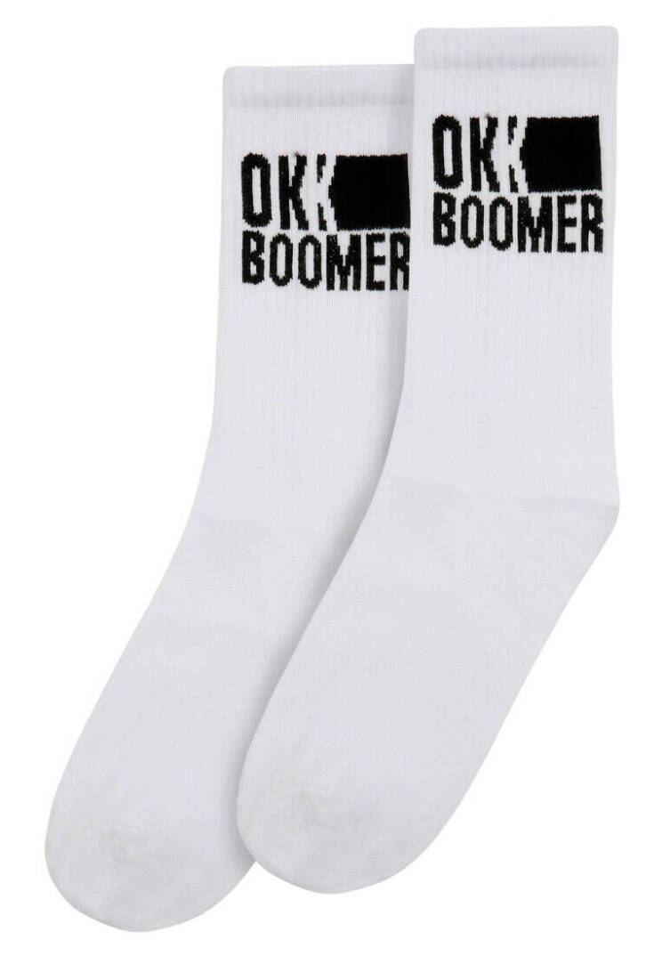 Носки Унисекс из Веганских Материалов Белые - Ok Boomer - 1