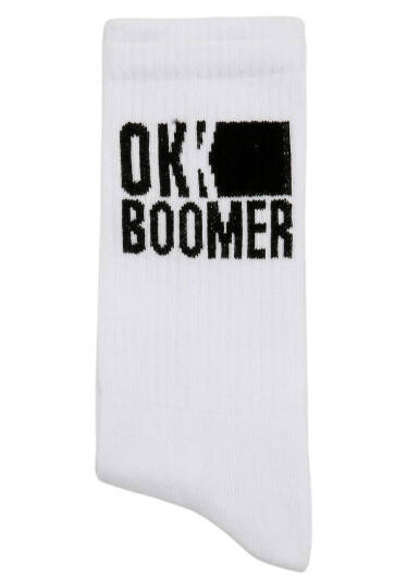 Носки Унисекс из Веганских Материалов Белые - Ok Boomer - 3