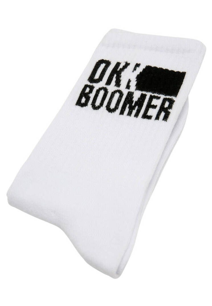 Носки Унисекс из Веганских Материалов Белые - Ok Boomer - 4
