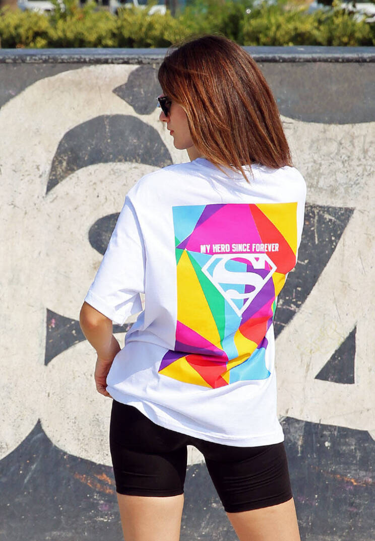 Белая Футболка Unisex Vegan Warner Bros - My Hero Since Forever Superman - 5
