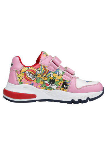 Unisex Çocuk Vegan Deri Cırt Cırtlı Pembe Sneakers - Warner Bros Seriously Looney Tunes Tasarım - 3