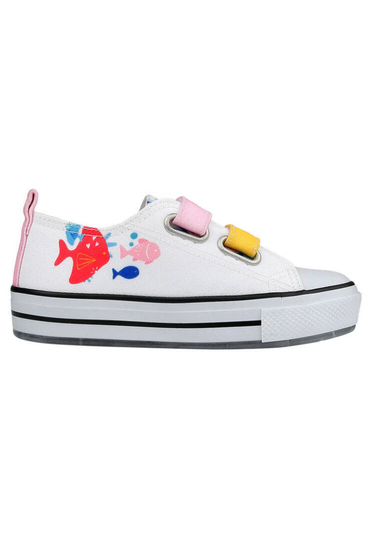 Unisex Çocuk Vegan Işıklı Cırt Cırtlı Beyaz Sneakers - Warner Bros Looney Tunes Love Tweety Tasarım - 3