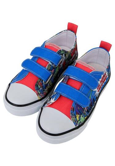 Unisex Çocuk Vegan Işıklı Cırt Cırtlı Mavi Sneakers - Warner Bros Dc Villains Tasarım - 2