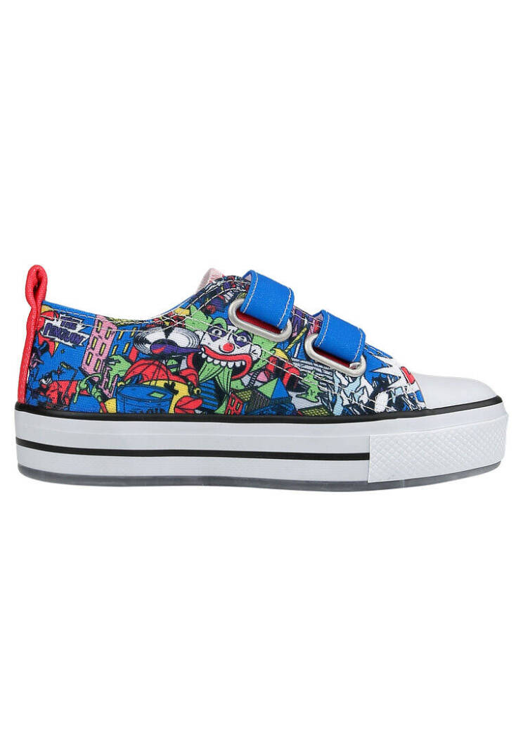 Unisex Çocuk Vegan Işıklı Cırt Cırtlı Mavi Sneakers - Warner Bros Dc Villains Tasarım - 3