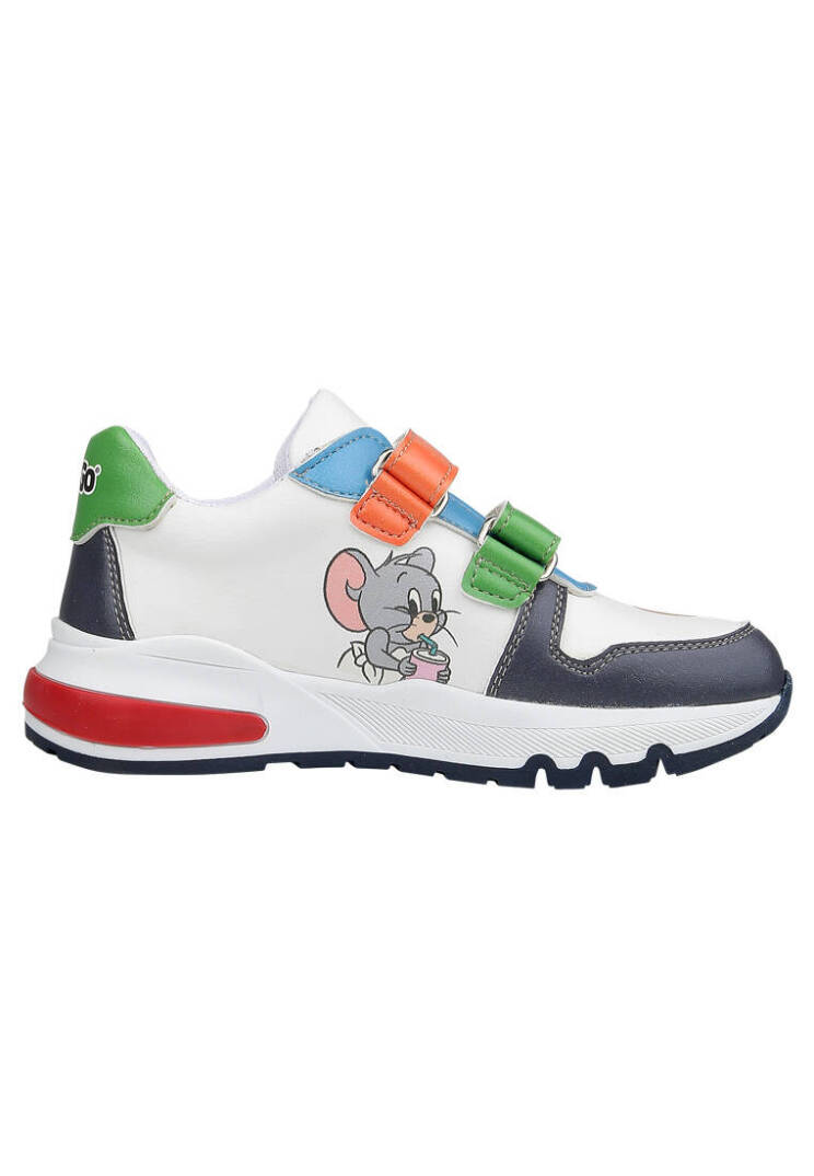 Unisex Kids Vegan Leather Velcro Multicolor Sneakers - Warner Bros Looney Tunes Catch Me Tom&Jerry - 3