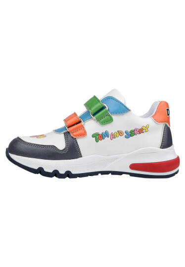 Unisex Kids Vegan Leather Velcro Multicolor Sneakers - Warner Bros Looney Tunes Catch Me Tom&Jerry - 6