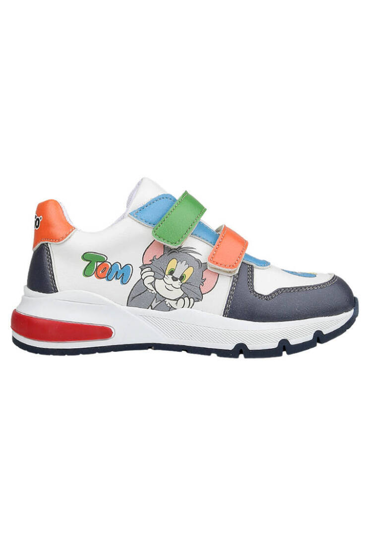 Unisex Kids Vegan Leather Velcro Multicolor Sneakers - Warner Bros Looney Tunes Catch Me Tom&Jerry - 7