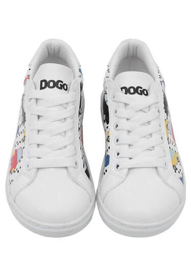 Unisex Kids Vegan Leather White Sneakers - Just Go Somewhere - 3