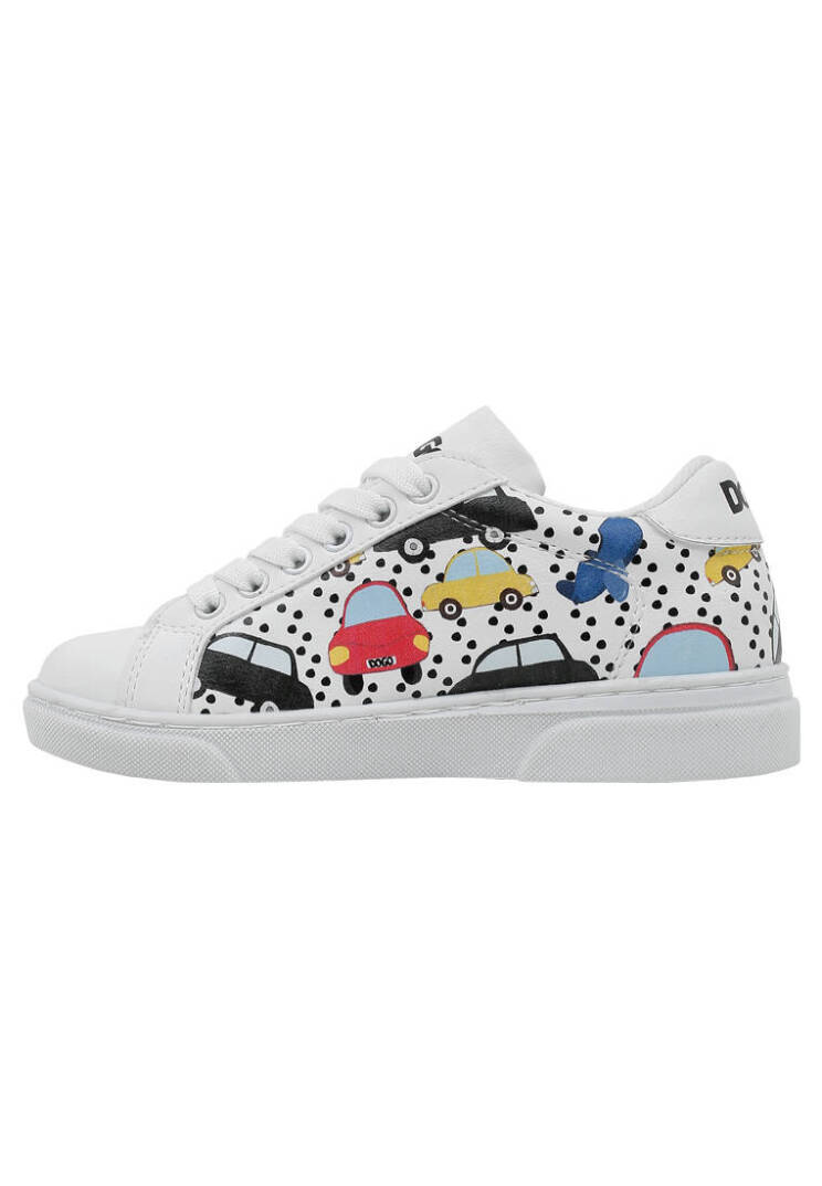 Unisex Kids Vegan Leather White Sneakers - Just Go Somewhere - 4