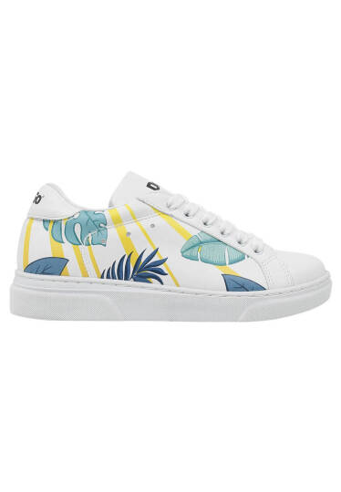 Unisex Kids Vegan Leather White Sneakers - To the Beach - 5