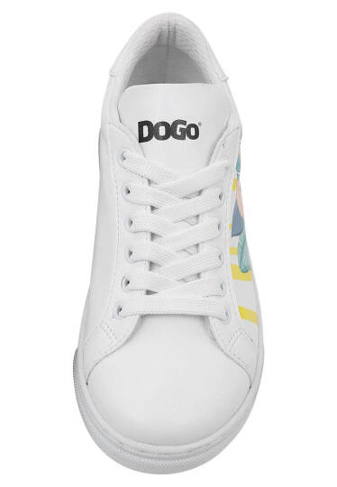 Unisex Kids Vegan Leather White Sneakers - To the Beach - 9