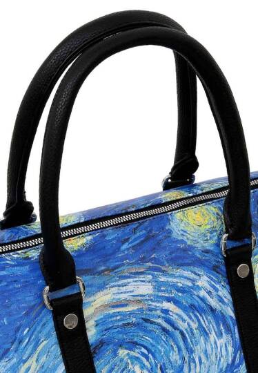 Unisex Vegan Deri Çok Renkli Seyahat Çantası - Vincent van Gogh Starry Night Tasarım - 6