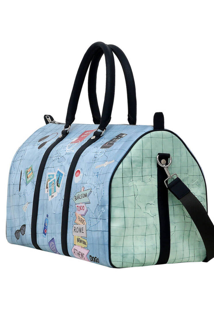Unisex Vegan Deri Mavi Seyahat Çantası - Ready to Travel Tasarım - 3