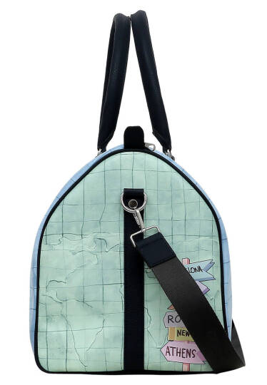 Unisex Vegan Deri Mavi Seyahat Çantası - Ready to Travel Tasarım - 5