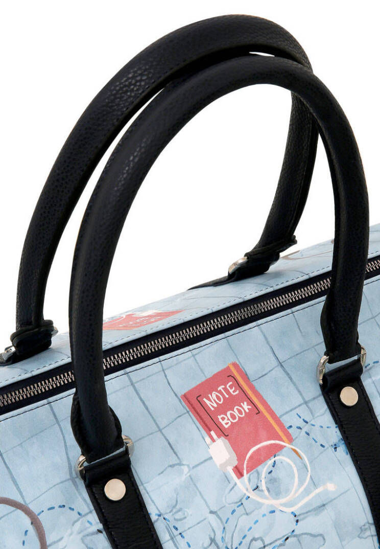 Unisex Vegan Deri Mavi Seyahat Çantası - Ready to Travel Tasarım - 6