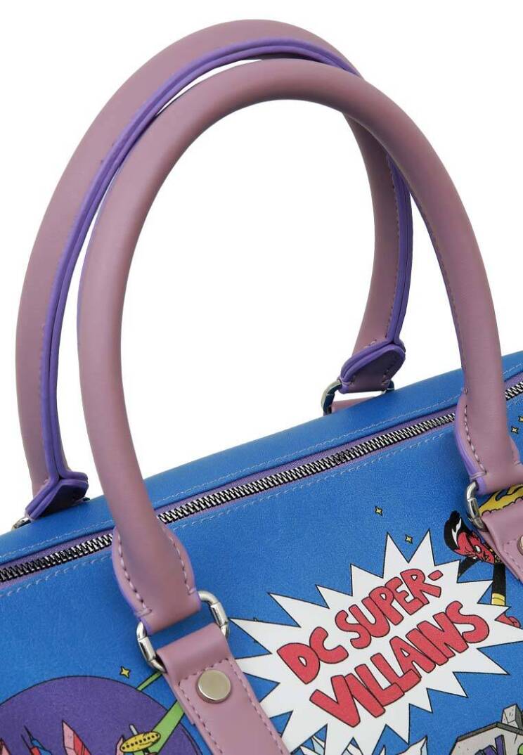 Unisex Vegan Deri Mavi Seyahat Çantası - Warner Bros Dc Villains Tasarım - 6